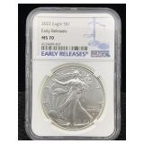 2022 Silver Eagle 1oz Fine Silver, Ngc Ms70 2022 Silver Eagle 1oz Fine Silver, Ngc Ms70