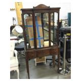 Vtg Curio cabinet w/glass shelves, 3 drawers, Vtg Curio cabinet w/glass shelves, 3 drawers,