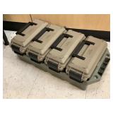 4-Brown ammo can set w/fitted tray carrier, 4-Brown ammo can set w/fitted tray carrier,