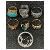 Fashion Jewelry Rings & Sterling Silver Brooch, Fashion Jewelry Rings & Sterling Silver Brooch,