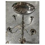Chrome Nickel Plated Candelabra. Approx 42.5 in Chrome Nickel Plated Candelabra. Approx 42.5 in