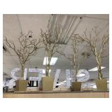 4-faux Decorative Trees, 40in Tallest One 4-faux Decorative Trees, 40in Tallest One