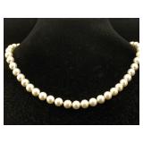 Sterling Silver Clasp Pearl Necklace, Tw 40.8g, Sterling Silver Clasp Pearl Necklace, Tw 40.8g,