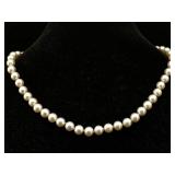 Sterling Silver Clasp Pearl Necklace, Tw 36.3g, Sterling Silver Clasp Pearl Necklace, Tw 36.3g,