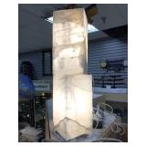 2-rectangular White Onyx Table Lamps, 6x6x12in 2-rectangular White Onyx Table Lamps, 6x6x12in