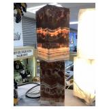2-rectangular Onyx Table Lamps, 6x6x12in 2-rectangular Onyx Table Lamps, 6x6x12in