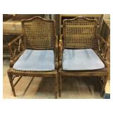 2 Chair w/press wicker back, seat & cushions 2 Chair w/press wicker back, seat & cushions