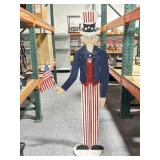 Solid wood hand painted Uncle Sam, 60in tall Solid wood hand painted Uncle Sam, 60in tall