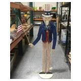 Solid wood hand painted Uncle Sam, 60in tall Solid wood hand painted Uncle Sam, 60in tall