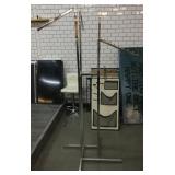 Metal clothing rack w/adjustable height, see Metal clothing rack w/adjustable height, see