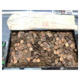 Large Collection Of Pennies W/money Bags, 12 Lbs Large Collection Of Pennies W/money Bags, 12 Lbs