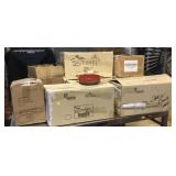 9 crates of Red Casserole dishes by Revol France, 9 crates of Red Casserole dishes by Revol France,