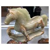 Onyx Carved Horse Sculpture, 13x3x9in Onyx Carved Horse Sculpture, 13x3x9in