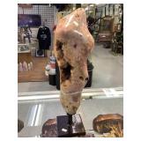 Large Pink Rose Geode On Stand, 6x4x17in Large Pink Rose Geode On Stand, 6x4x17in
