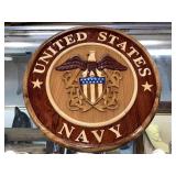 Us Navy Wood Sign, 11.5in Diameter Us Navy Wood Sign, 11.5in Diameter
