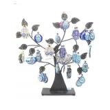 Hamsa Hand & Evil Eye Earrings On Tree Shaped Hamsa Hand & Evil Eye Earrings On Tree Shaped
