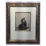 Rembrandt Self-Portrait Leaning On A Stone Sill Rembrandt Self-Portrait Leaning On A Stone Sill
