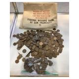 Wheat Pennies With Money Bag,  4lbs Wheat Pennies With Money Bag,  4lbs