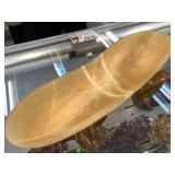 Yellow Calcite Center Dish, 15x5x1.5in Yellow Calcite Center Dish, 15x5x1.5in