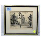 Joseph Cassadei Signed Etching Of Rialto Bridge, Joseph Cassadei Signed Etching Of Rialto Bridge,