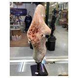 Large Pink Rose Geode On Stand, 5x5x15in Large Pink Rose Geode On Stand, 5x5x15in
