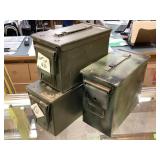 3-ammo Cans, Sz 11x6x10in & 11x6x7in 3-ammo Cans, Sz 11x6x10in & 11x6x7in