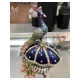 Kalifano Peacock Bird Trinket Box, 4x2.5x6in Kalifano Peacock Bird Trinket Box, 4x2.5x6in