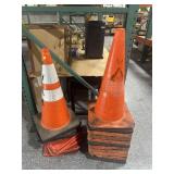 19 orange cones, 15x15x27in 19 orange cones, 15x15x27in