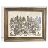 Houston City Of Tomorrow 1975 LE 161/5000 Etching Houston City Of Tomorrow 1975 LE 161/5000 Etching