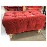 Red footrest/stool w/studded accents, 19x30x17in Red footrest/stool w/studded accents, 19x30x17in