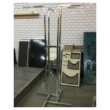Metal clothing rack w/adjustable height, see Metal clothing rack w/adjustable height, see