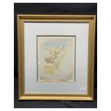 Salvador Dali Woodblock Print w/ Embossed Salvador Dali Woodblock Print w/ Embossed
