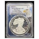 2020-w Silver Eagle 1oz Fine Silver, Pcgs Pr70dcam 2020-w Silver Eagle 1oz Fine Silver, Pcgs Pr70dcam