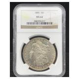 1885 Silver Morgan Dollar, Ngc Ms64 1885 Silver Morgan Dollar, Ngc Ms64