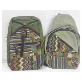 NIB 2 Kamana Canvas Leather Trim Sling Bag NIB 2 Kamana Canvas Leather Trim Sling Bag