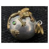 Sterling Silver Pendant W/frog, Tw 22.8g, Sz 1½in Sterling Silver Pendant W/frog, Tw 22.8g, Sz 1½in
