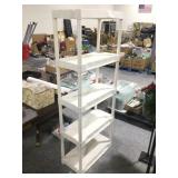 White plastic garage rack, 5-tier, 6ft tall White plastic garage rack, 5-tier, 6ft tall