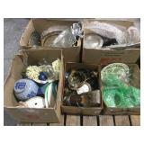 Glassware, aluminum and metal platter trays and Glassware, aluminum and metal platter trays and