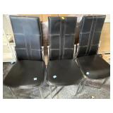 3 High Back Armless Chairs - some wear 3 High Back Armless Chairs - some wear