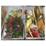 Holiday and Household decor. Pallet. 2 bins with Holiday and Household decor. Pallet. 2 bins with