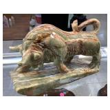 Onyx Carved  Bull Sculpture, 12x4x9in Onyx Carved  Bull Sculpture, 12x4x9in