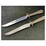 2 Sterling Handle Weighted Knives, Tw 149.9g 2 Sterling Handle Weighted Knives, Tw 149.9g