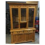 Wood display hutch w/shelf, 53x16x80in Wood display hutch w/shelf, 53x16x80in