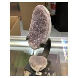 2-amethyst Geodes, One Shaped Like A Heart 2-amethyst Geodes, One Shaped Like A Heart