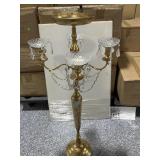 Golden Nickel Plated Candelabra. Approx 40in Golden Nickel Plated Candelabra. Approx 40in