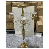 Golden Nickel Plated Candelabra. Approx 40in Golden Nickel Plated Candelabra. Approx 40in