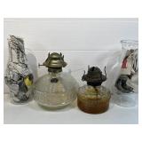 2 Vtg Hurricane Lamps 2 Vtg Hurricane Lamps