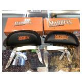 2 Marble Pocket Knives, 7.5in & 8in Long 2 Marble Pocket Knives, 7.5in & 8in Long