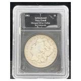 1901-o Silver Morgan Dollar Cased 1901-o Silver Morgan Dollar Cased