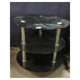 Accent Table w/3-tier glass, approx 23x23in Accent Table w/3-tier glass, approx 23x23in